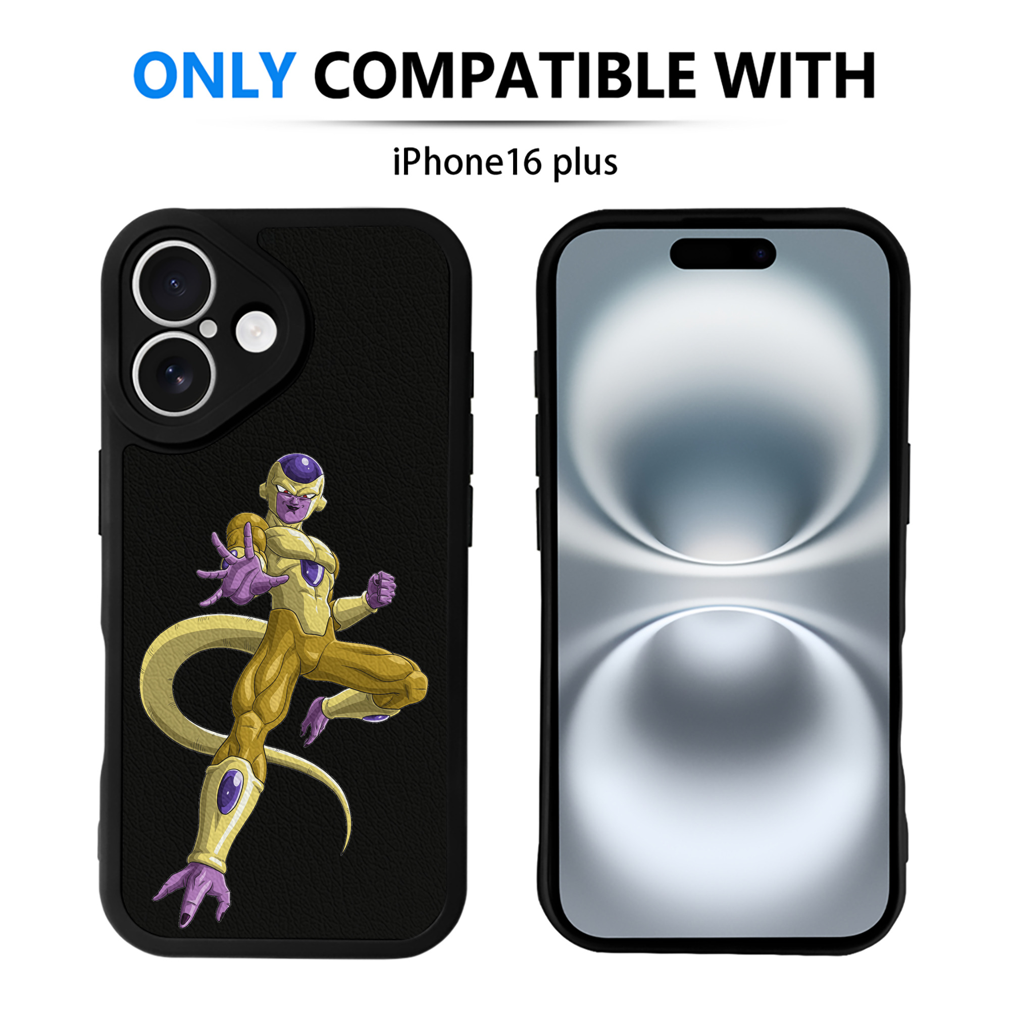 （画像用） ドラゴンボール フリーザ DRAGON BALL Frieza 【iPhone 16シリーズ対応】シリコンスマホケース（レザー調） 材質：シリコン